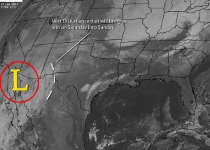 Next weather system to bring much needed rainfall to North Texas Saturday into Sunday.